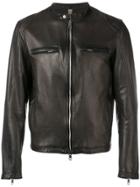 Tagliatore Fitted Zipped Jacket - Brown
