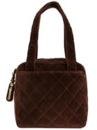 Chanel Vintage Logo Charm Tote Bag - Brown