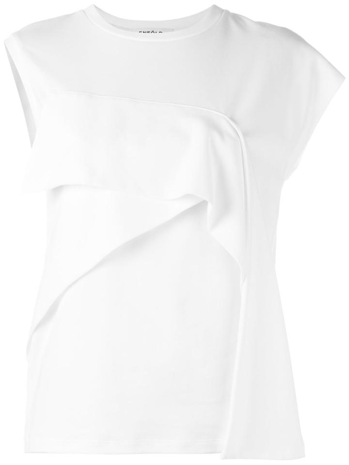 Enföld - Asymmetric Fold Panel Top - Women - Cotton - 40, Women's, White, Cotton