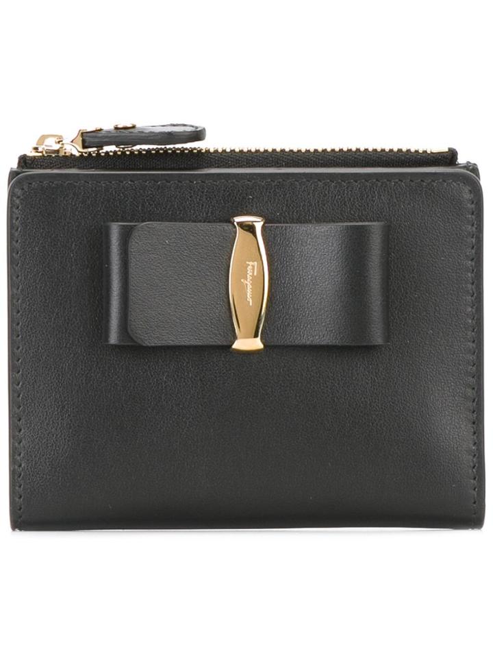 Salvatore Ferragamo Small Bow Detail Wallet - Black