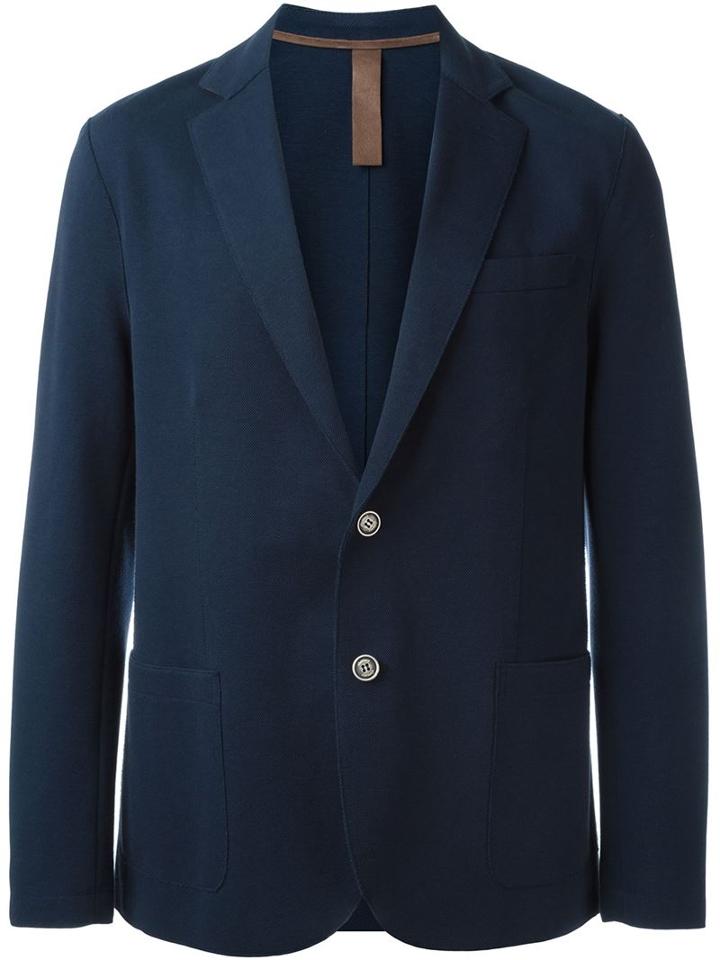 Eleventy Two Button Blazer, Men's, Size: 44, Blue, Cotton/nylon/spandex/elastane