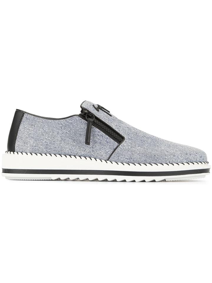 Giuseppe Zanotti Side Zipped Low Top Sneakers - Blue