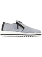 Giuseppe Zanotti Side Zipped Low Top Sneakers - Blue