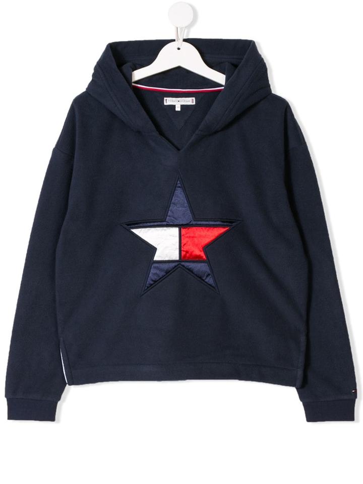Tommy Hilfiger Junior Teen Star Embroidered Hoodie - Blue