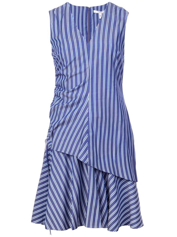 Derek Lam 10 Crosby Sleeveless V-neck Ruched Dress - Blue