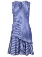 Derek Lam 10 Crosby Sleeveless V-neck Ruched Dress - Blue