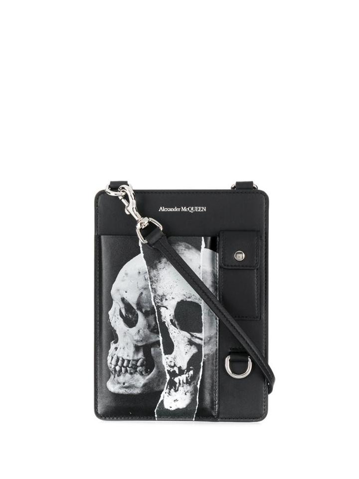Alexander Mcqueen Skull Print Shoulder Bag - Black