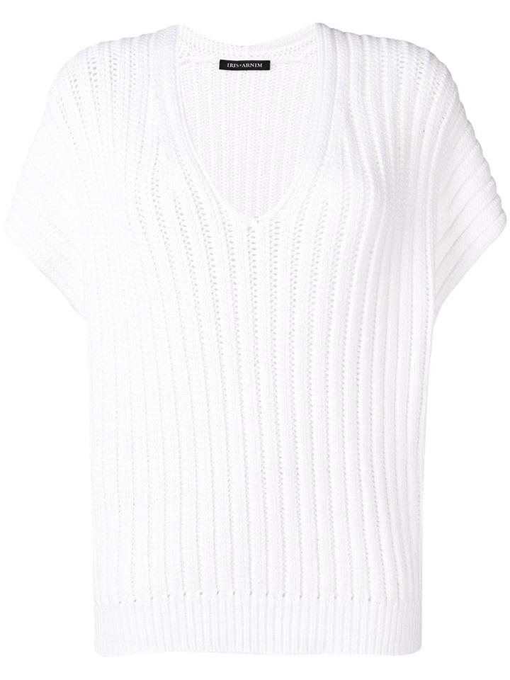Iris Von Arnim Nosara Knitted Top - White