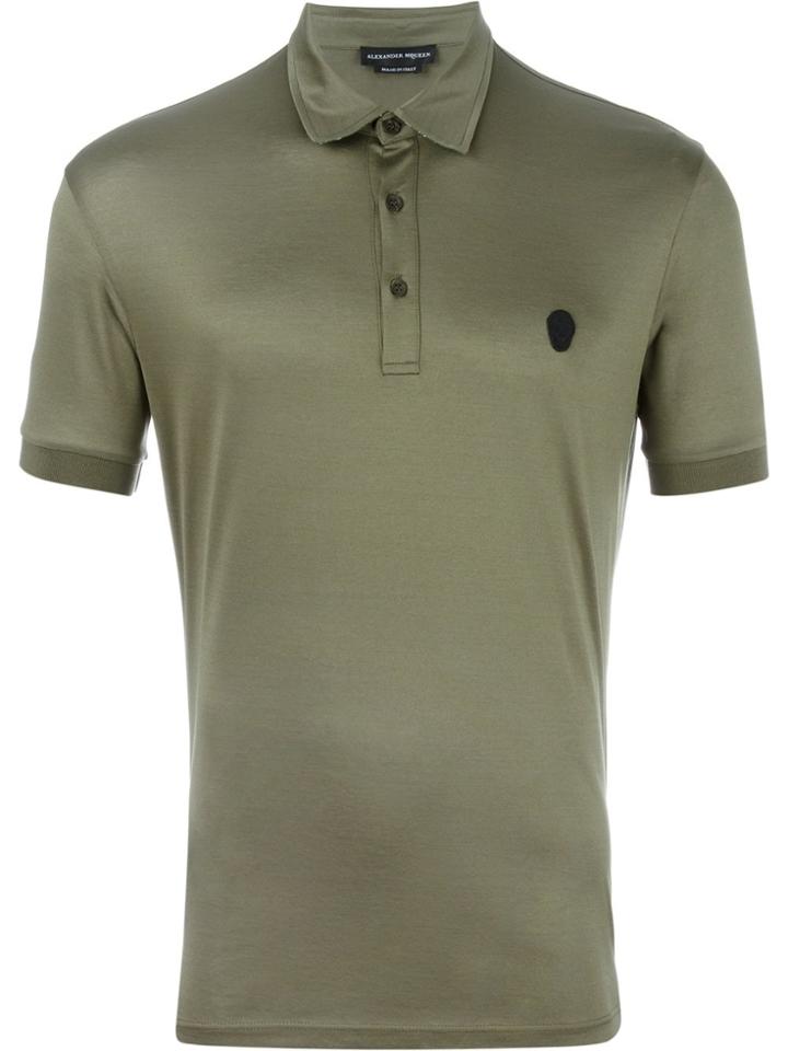 Alexander Mcqueen Skull Patch Polo Shirt - Green
