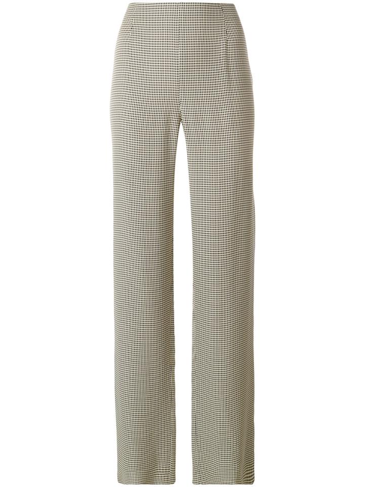 Giorgio Armani Vintage Checked Straight Trousers - Black