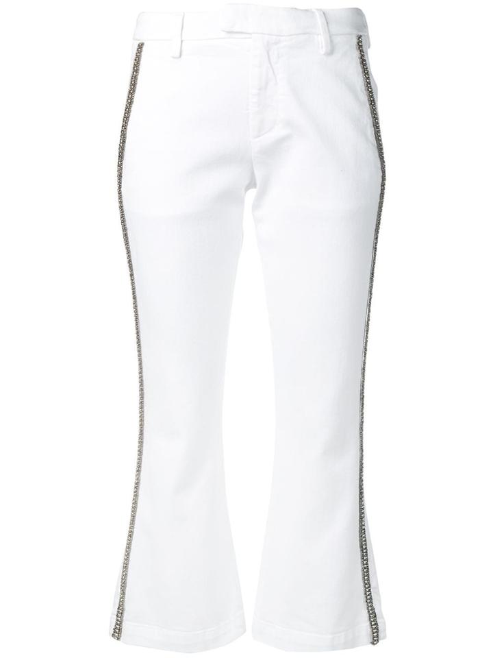 Dondup Embellished Trim Cropped Trousers - White
