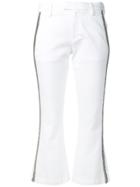 Dondup Embellished Trim Cropped Trousers - White