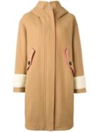 Bazar Deluxe Hooded Shearling Cuff Coat, Women's, Size: 44, Nude/neutrals, Polyamide/cashmere/virgin Wool