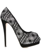 Giuseppe Zanotti Design Sharon Glitter Pumps, Women's, Size: 39, Grey, Suede/pvc/leather