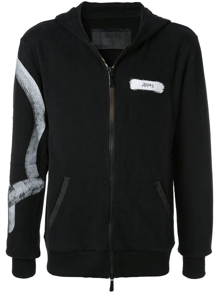 Rh45 Zipped Hoodie - Black