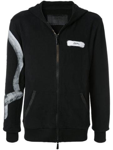 Rh45 Zipped Hoodie - Black