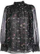 Steffen Schraut Chiffon Floral Blouse - Black