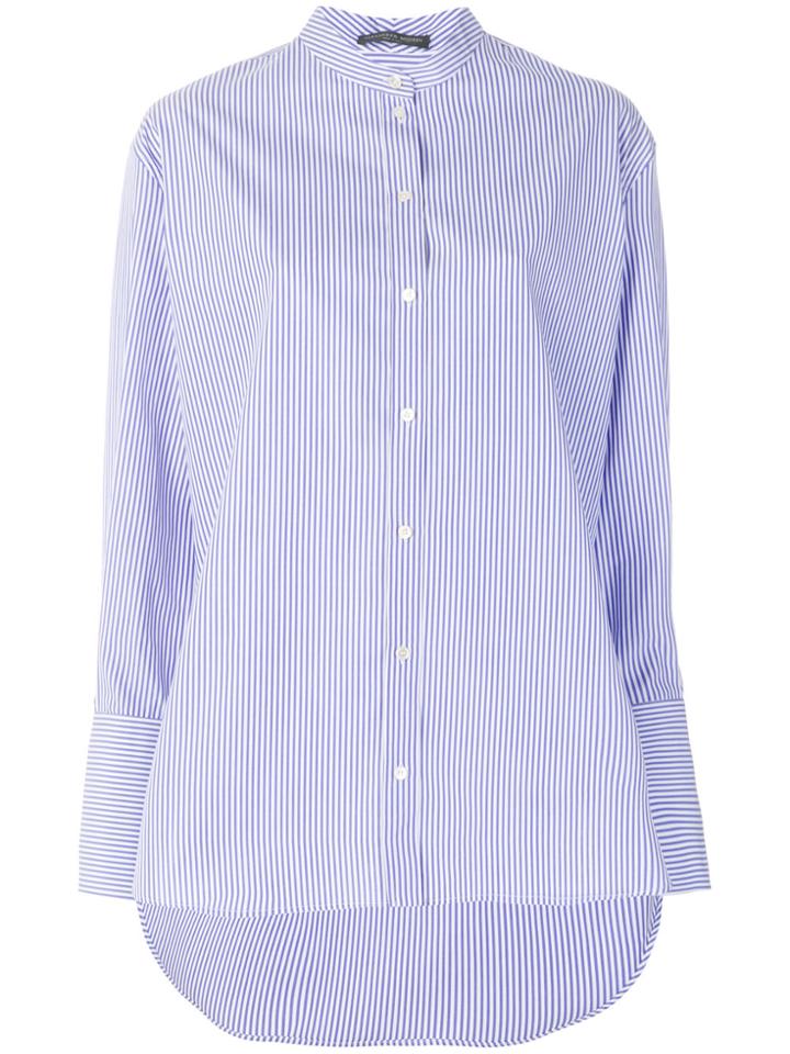 Alexander Mcqueen Striped Grandad Shirt - Blue