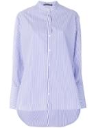 Alexander Mcqueen Striped Grandad Shirt - Blue