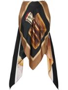 Burberry Chain Detail Archive Perfume Bottle Print Silk Top - Brown