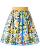 Dolce & Gabbana Majolica Print Skirt, Women's, Size: 44, Cotton