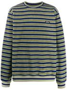 Stussy Striped Fleece Jumper - Blue