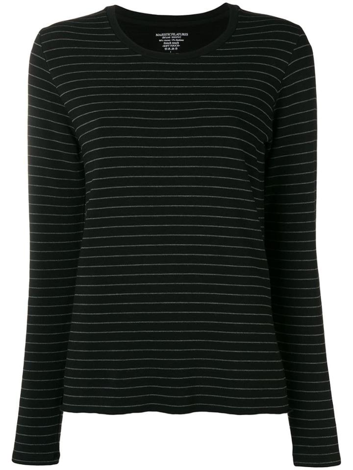 Majestic Filatures Striped Longsleeved T-shirt - Black