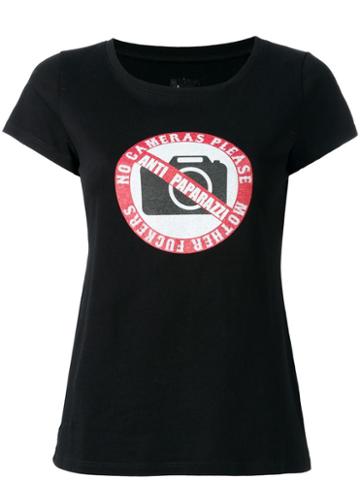 Loha Vete Anti-paparazzi Print T-shirt, Women's, Size: Medium, Black, Cotton