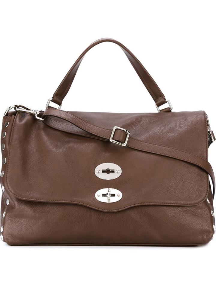 Zanellato Medium Flap Closure Tote, Women's, Brown