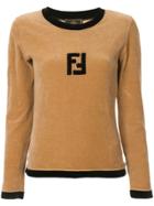 Fendi Pre-owned Velvet Effect Longsleeved Top - Brown