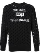 Vivienne Westwood Anglomania 'we Are Not Disposable' Sweatshirt
