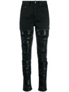 Saint Laurent Sequin Embellished Ripped Jeans - Black