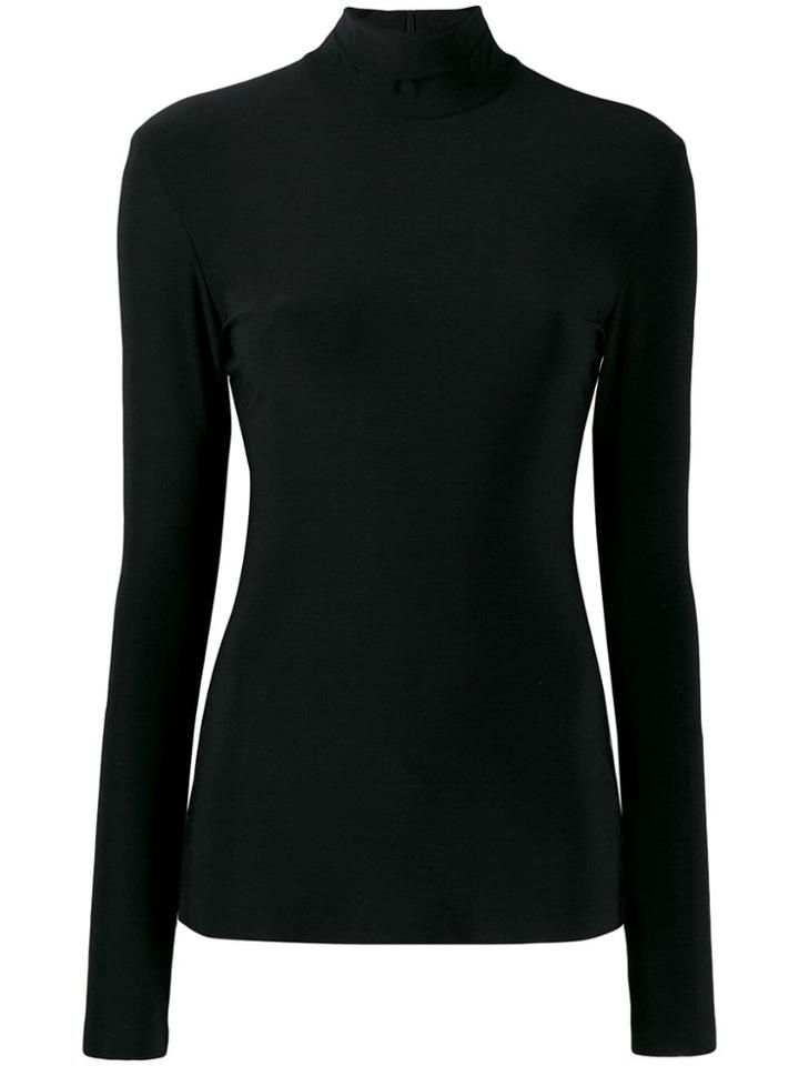 Norma Kamali Fitted Turtleneck Top - Black