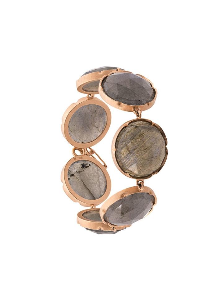Irene Neuwirth 18kt Rose Gold Rose Cut Labradorite Bracelet - Grey