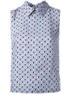 Jil Sander Navy Printed Top, Women's, Size: 40, Blue, Rayon