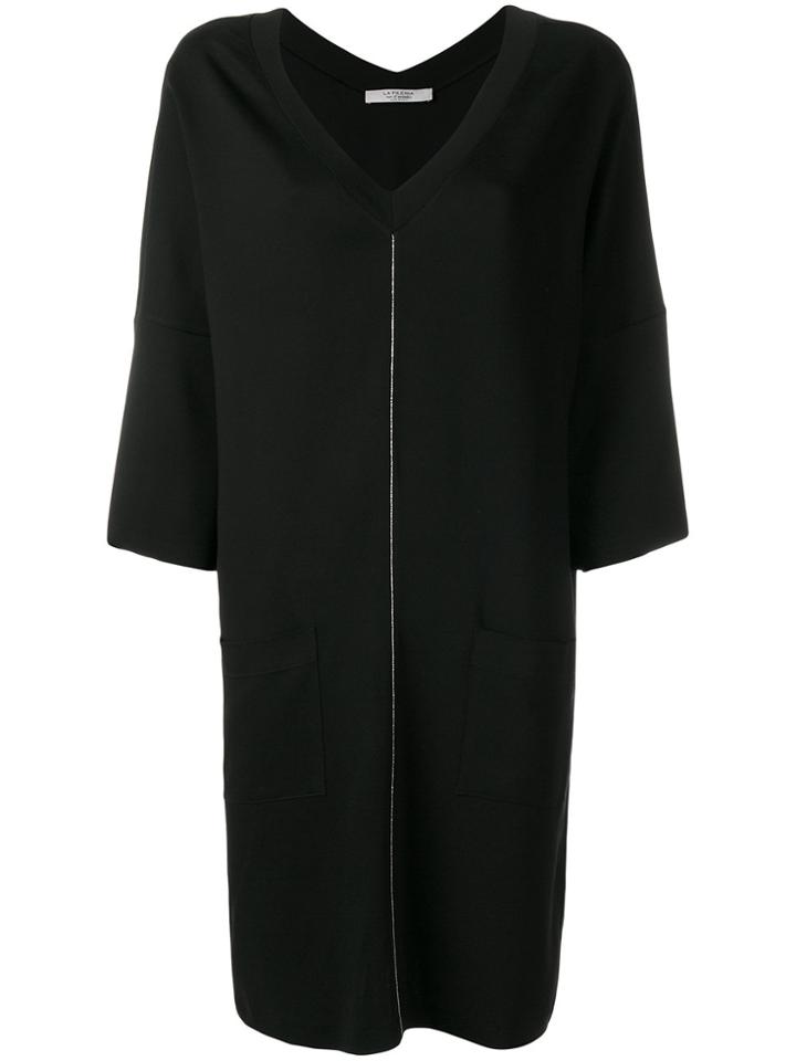 La Fileria For D'aniello V-neck Shift Dress - Black