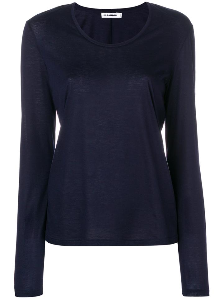 Jil Sander Scoop Neck Top - Blue