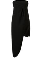 Baja East Asymmetric Strapless Dress, Women's, Size: 1, Black, Triacetate/polyethylene