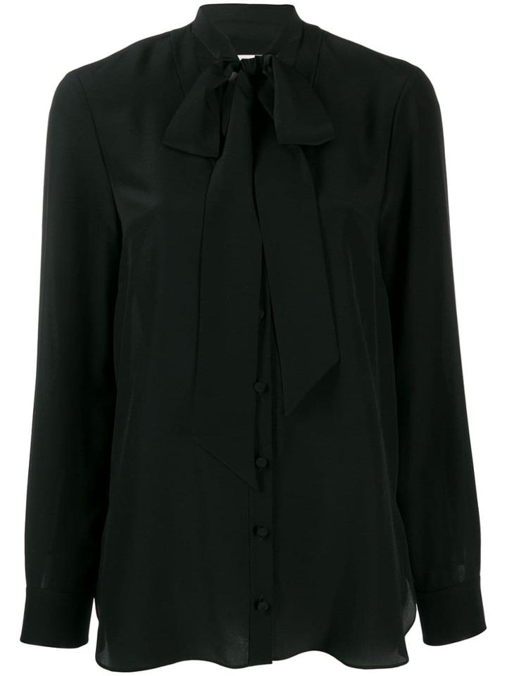 Alexander Mcqueen Pussy Bow Blouse - Black