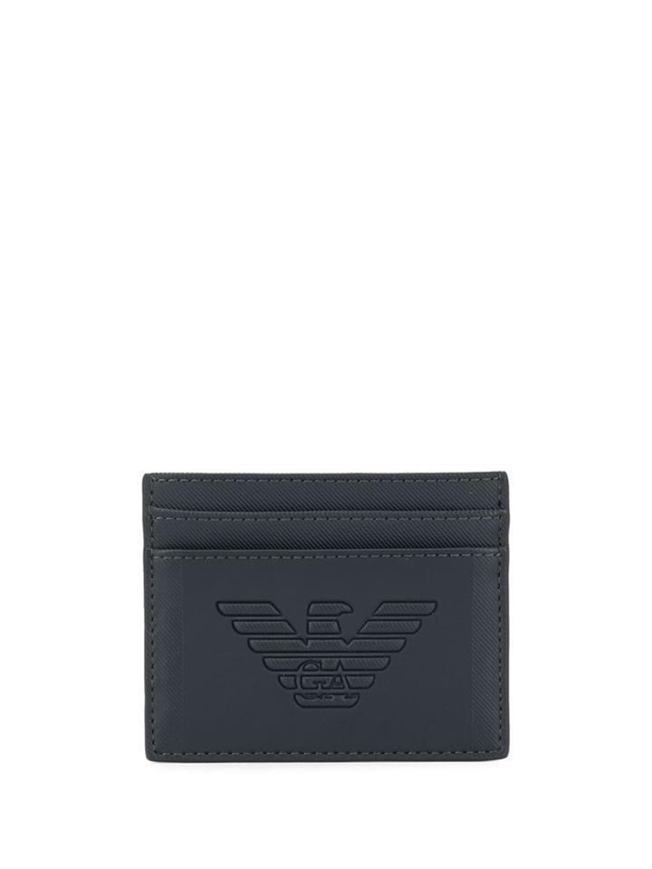 Emporio Armani Embossed Logo Cardholder - Blue