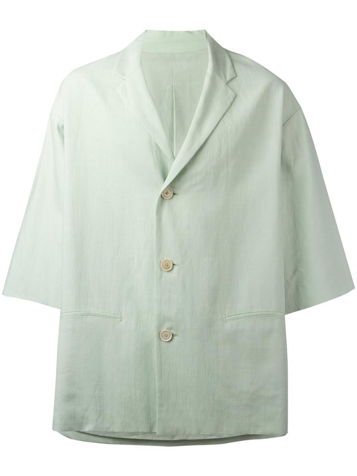 Qasimi Three-quarters Sleeve Boxy Jacket - Green