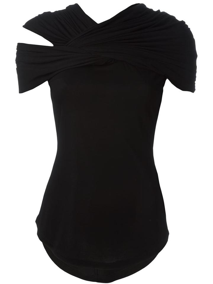 Givenchy Twisted Effect Top, Women's, Size: 38, Black, Viscose/silk/polyamide/spandex/elastane