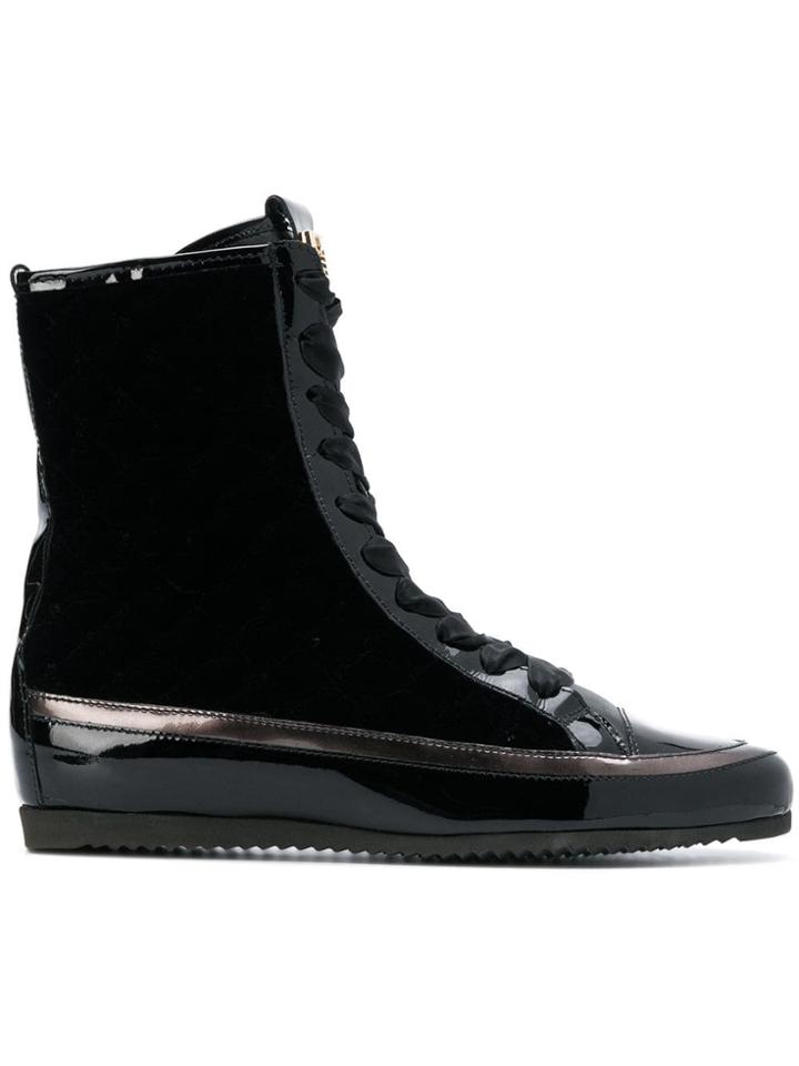 Hogl Quilted Lace-up Boots - Black