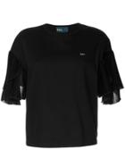 Kolor Ruffle Sleeve T-shirt - Black