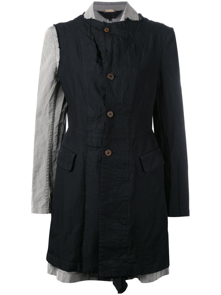 Comme Des Garçons Comme Des Garçons Ruffle Trim Coat, Women's, Size: Small, Black, Polyester