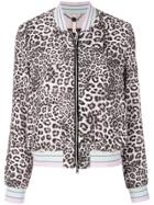 Marc Cain Leopard Print Bomber Jacket - Black