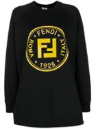 Fendi Embellished Ff Logo Sweatshirt - Black