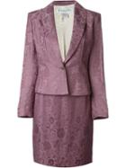 Christian Dior Vintage Floral Jacquard Skirt Suit