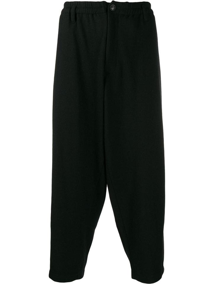 Yohji Yamamoto Loose Fit Drop-crotch Trousers - Black