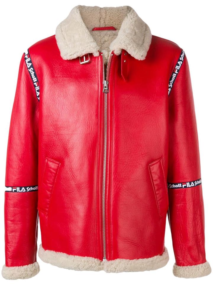 Fila Schott Nyc Melvin Sherpa Jacket - Red